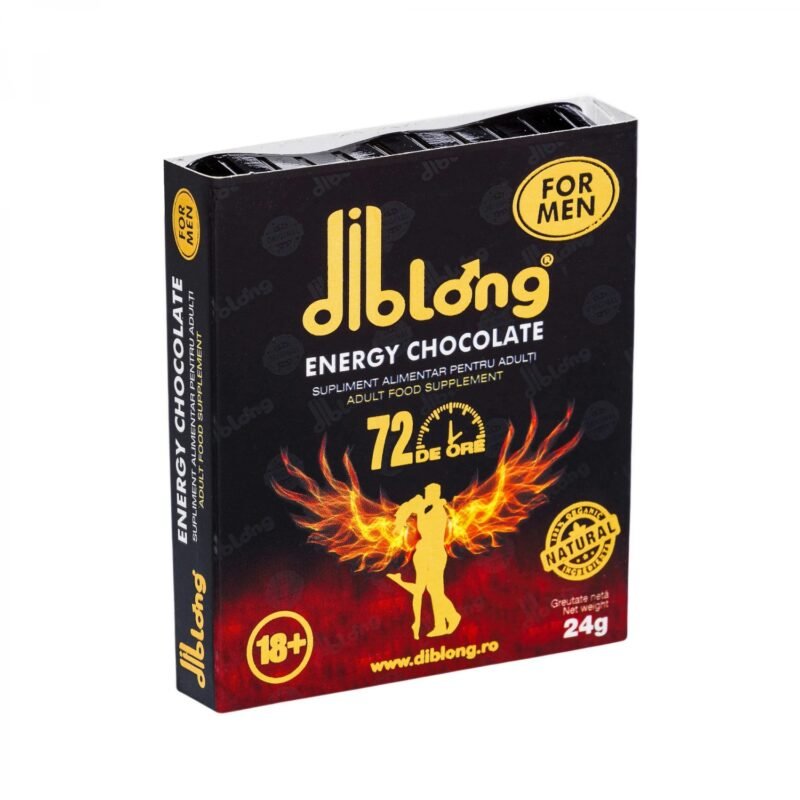 Diblong Energy Chocolate For Men - supliment alimentar pentru bărbați pe bază de ciocolată, cu plante care susțin sănătatea sexuală și funcția erectilă, 24 g