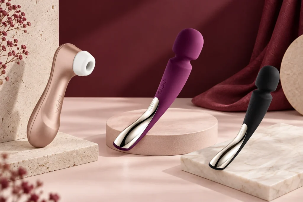 Dispozitiv Satisfyer Pro 2 și aparate de masaj LELO Smart Wand