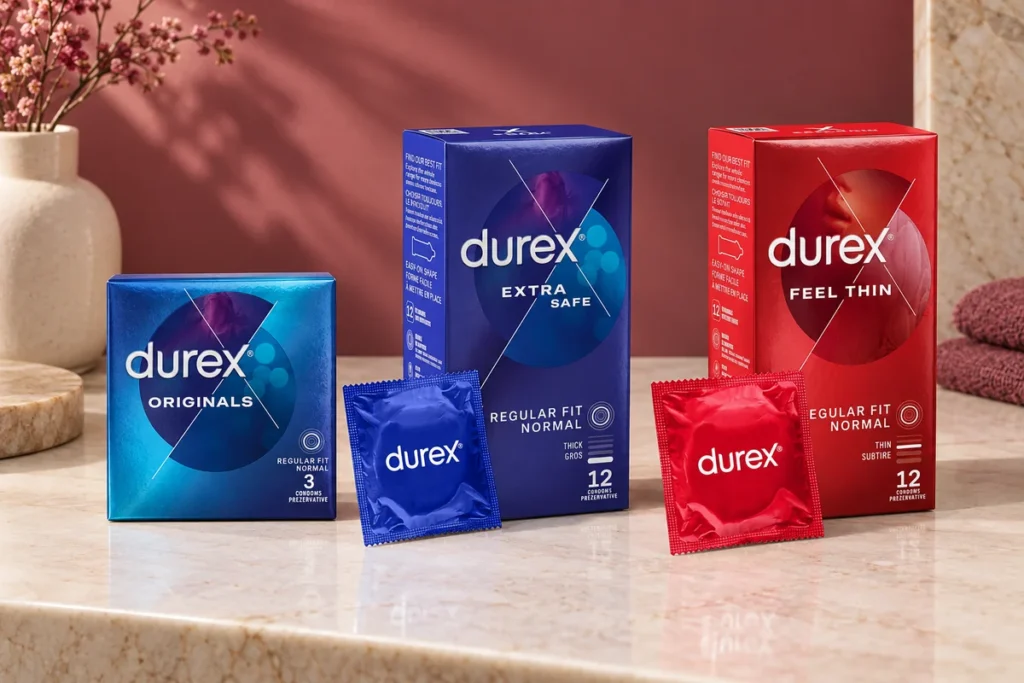 Cutii de prezervative Durex Classic, Extra Safe și Feel Thin