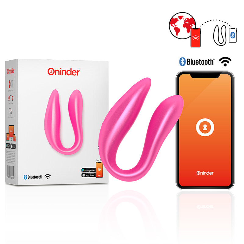 Vibrator cuplu roz Oninder - aplicatie gratuita