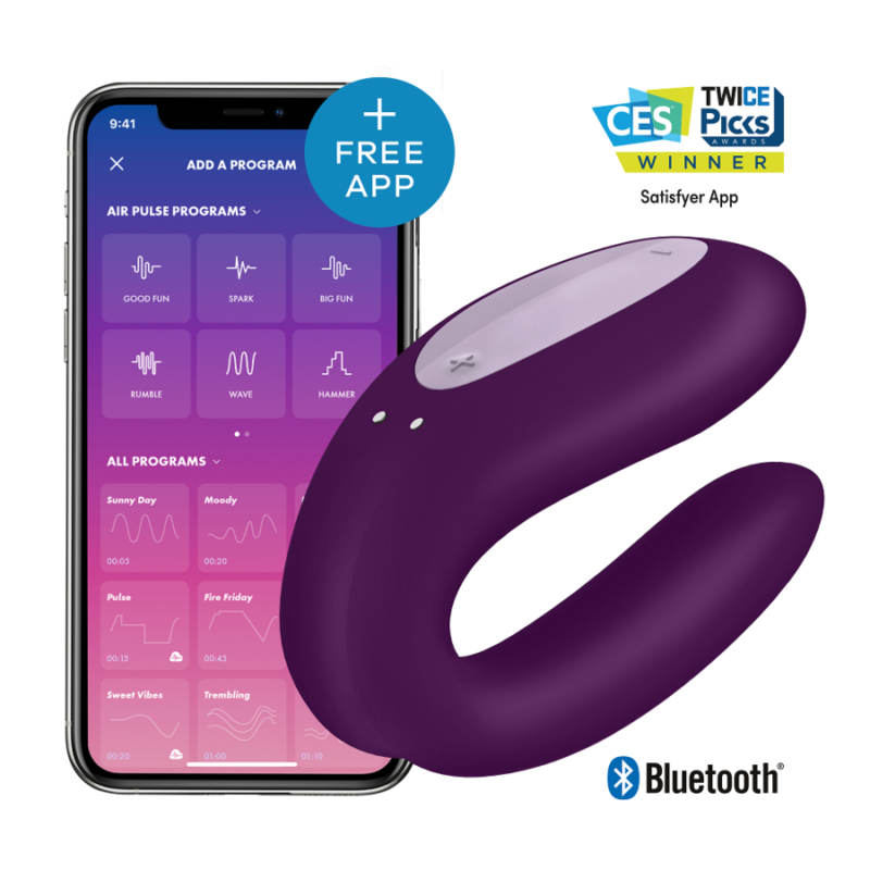 Vibrator cuplu Satisfyer Double Joy Purple